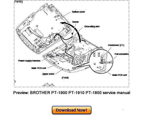 Product picture BROTHER PT-1850 PT-1900 PT-1910 Service Repair Manual Download