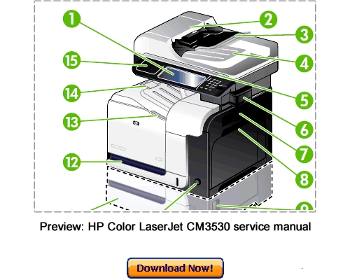 Product picture HP Color LaserJet CM3530 Service Repair Manual Download