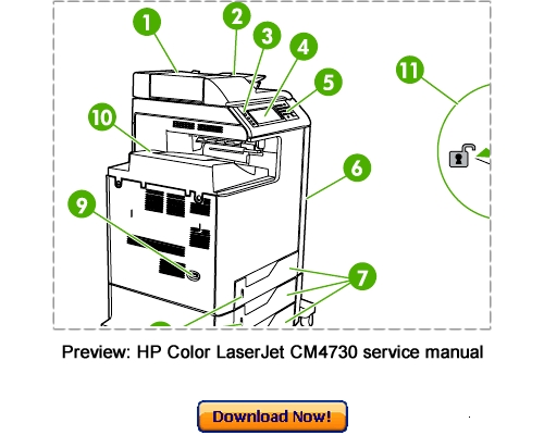 Product picture HP Color LaserJet CM4730 MFP Service Repair Manual Download