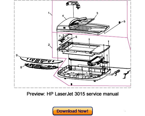 Product picture HP LaserJet 3015 3020 3030 Service Repair Manual Download