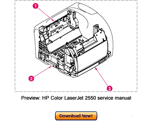 Product picture HP Color LaserJet 2550 Service Repair Manual Download