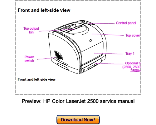 Product picture HP Color LaserJet 2500 Service Repair Manual Download