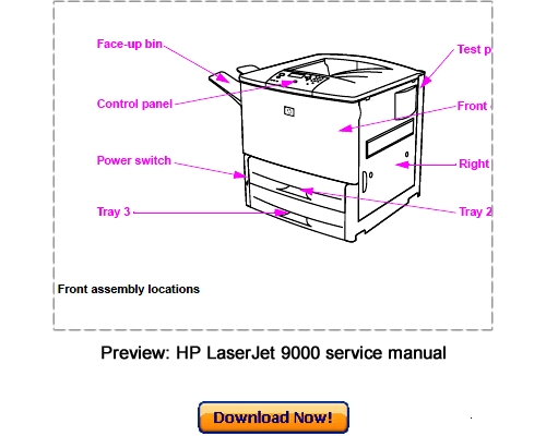 Product picture HP LaserJet 9000 9000N 9000DN Service Repair Manual Download