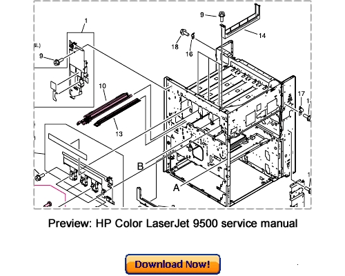 Product picture HP Color LaserJet 9500n 9500hdn Service Repair Manual Download