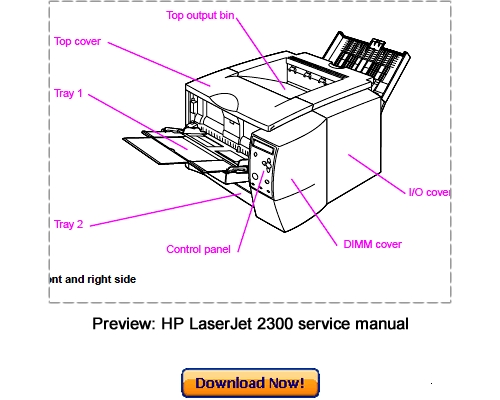 Product picture HP LaserJet 2300 series Service Repair Manual Download