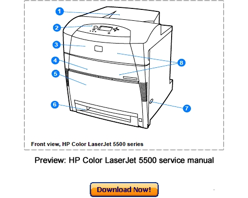 Product picture HP Color LaserJet 5500 Service Repair Manual Download