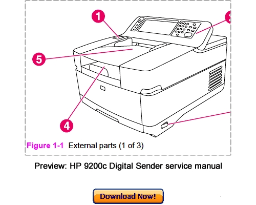 Product picture HP 9200c Digital Sender Service Repair Manual Download