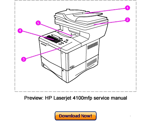Product picture HP LaserJet 4100mfp 4101mfp Service Repair Manual Download