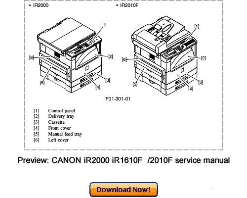 Product picture CANON iR1600 iR2000 iR1610F iR2010F Service Repair Manual Download