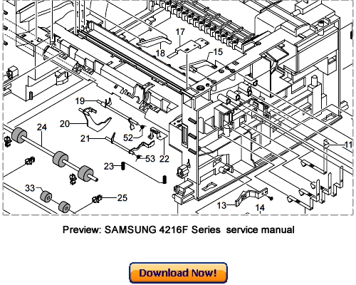 Product picture SAMSUNG SCX-4216F SCX-4116 SCX-4016 Service Repair Manual Download