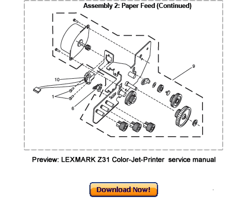 Product picture LEXMARK Z31 Color Jetprinter Service Repair Manual Download