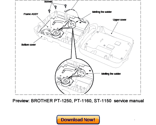 Product picture BROTHER PT-1250, PT-1160, ST-1150 Labeler Service Repair Manual Download