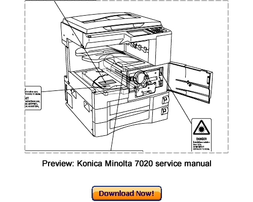 Product picture KONICA MINOLTA 7020 7022 7025 7030 7035 7130 7135 Service Repair Manual Download