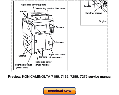 Product picture KONICA MINOLTA 7155, 7165, 7255, 7272 Service Repair Manual Download