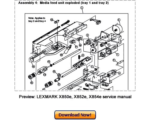 Product picture LEXMARK X850e X852e X854e Service Repair Manual Download