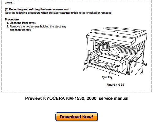 Product picture KYOCERA MITA KM-1530, KM-2030 Service Repair Manual Download