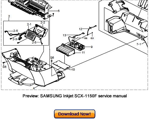 Product picture SAMSUNG Inkjet SCX-1150F Service Repair Manual Download
