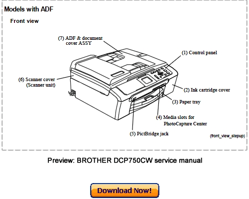 Product picture BROTHER DCP-750CW DCP-540CN DCP-330C DCP-130C Service Repair Manual Download