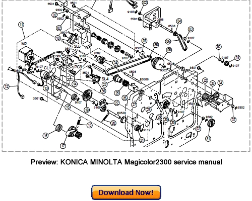 Product picture KONICA MINOLTA Magicolor2300 Service Repair Manual and Parts Catalog Download
