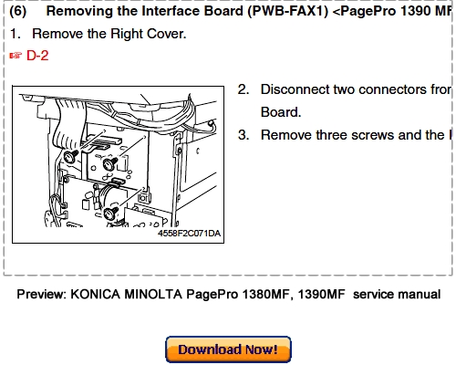 Product picture KONICA MINOLTA PagePro 1380 MF, PagePro 1390 MF Service Repair Manual Download
