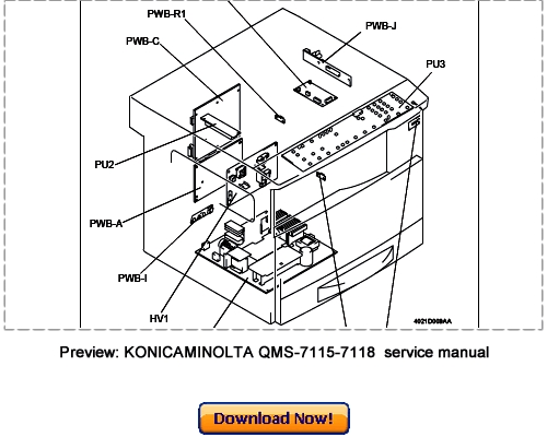 Product picture KONICA MINOLTA QMS-7115, QMS-7118 Service Repair Manual Download