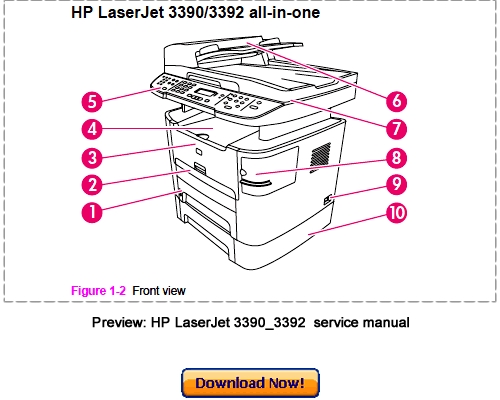 Product picture HP LaserJet 3390, LaserJet 3392 Service Repair Manual Download