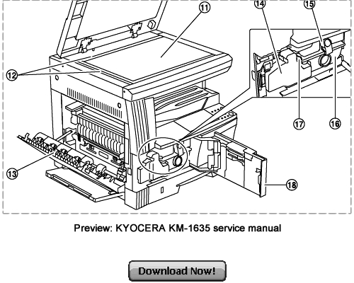 Product picture KYOCERA Service KM-2035 KM-1635 Repair Manual Download